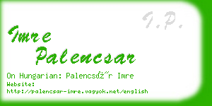 imre palencsar business card